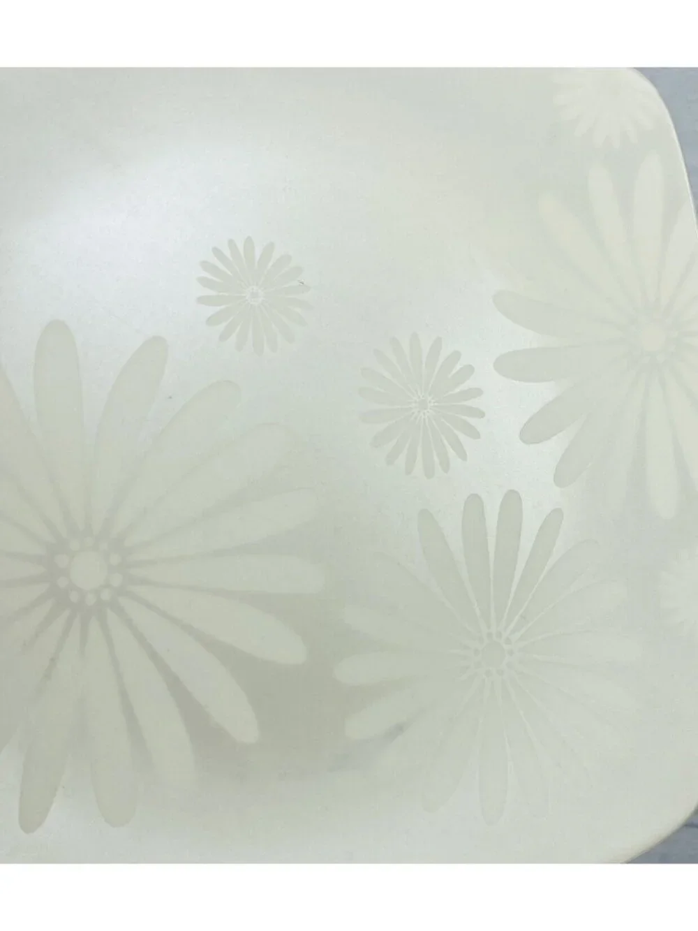 222 Fifth ALICE PLATINUM Silver Mica Flower White Square China Salad Plate Set 4